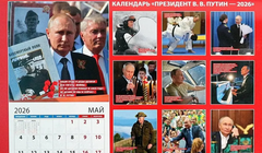 Lịch chủ đề về Tổng thống Nga Vladimir Putin. Ảnh: NYTimes.