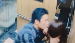 Ảnh cắt từ camera vụ sàm sỡ nữ sinh trong thang máy.