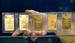 Vàng miếng SJC thu hẹp chênh lệch mua - bán xuống 1.500.000 đồng/lượng. Ảnh minh hoạ.