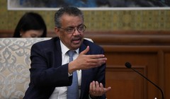 Ông Tedros Adhanom, Tổng giám đốc Tổ chức Y tế Thế giới, phát biểu trong cuộc gặp với Ngoại trưởng Trung Quốc Wang Yi tại Nhà khách bang Diaoyutai ở Bắc Kinh, Trung Quốc, vào ngày 28 tháng 1 năm 2020. (Naohiko Hatta /Reuters).