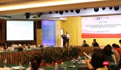 Hội thảo “Thúc đẩy cách tiếp cận tổng thể nhằm thực thi hiệu quả Luật phòng chống tác hại thuốc lá”. Ảnh: Minh Thúy.