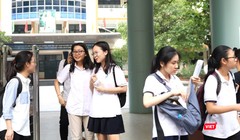 Học sinh tan trường. Ảnh: Minh Thúy