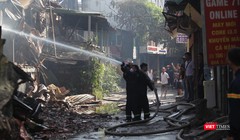 Chữa cháy tại Công ty cổ phần Bóng đèn phích nước Rạng Đông.