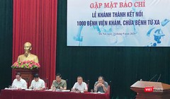 Bộ Y tế gặp mặt báo chí thông tin về lễ khánh thành kết nối 1.000 bệnh viện khám, chữa bệnh từ xa vào sáng nay (Ảnh: Minh Thúy) 