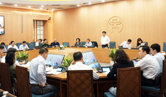 Hà Nội họp Ban Chỉ đạo phòng, chống dịch COVID-19 (Ảnh: Phú Khánh)