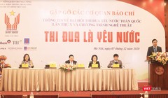 Buổi gặp mặt báo chí thông tin về Đại hội thi đua yêu nước toàn quốc lần thứ X và chương trình nghệ thuật “Thi đua là yêu nước” (Ảnh: Minh Thuý) 