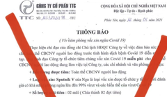 Thông báo của Công ty TTC về việc tiêm vaccine phòng COVID-19 là thông tin lừa đảo (Ảnh - Đình Anh) 