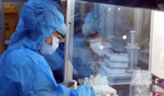 Nhân viên y tế làm việc trong phòng xét nghiệm Covid-19 (Ảnh - BYT) 