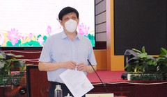 Bộ trưởng Bộ Y tế Nguyễn Thanh Long phát biểu tại cuộc họp (Ảnh - Thái Bình) 