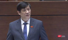 Bộ trưởng Bộ Y tế Nguyễn Thanh Long trả lời chất vấn trước Quốc hội (Ảnh - MT) 