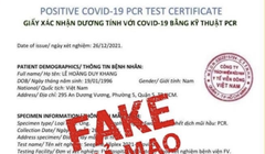 Ảnh chụp giấy xét nghiệm giả mạo 