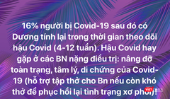 Thông tin về tỉ lệ bệnh nhân tái dương tính được đăng tải trên mạng xã hội Facebook (Ảnh - MT) 