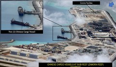 Công trình trái phép của Trung Quốc tại đảo đá Xu Bi.