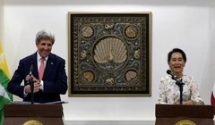 Ngoại trưởng Mỹ và Cố vấn quốc gia Myanmar Aung San Suu Kyi. (Nguồn: Reuters)