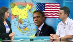 Ông Trần Việt Thái - Phó Viện trưởng Viện nghiên cứu Chiến lược Bộ Ngoại giao Việt Nam (bên phải) trong cuộc trao đổi với BTV của Đài truyền hình VTV.