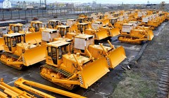 Máy ủi do Nga sản xuất.
