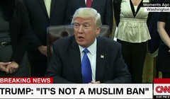 Trong một tuyên bố gần đây nhất của mình, Tổng thống Mỹ Donald Trump đã lên tiếng biện hộ cho quyết định của mình, ông nói rằng lệnh cấm này nhằm vào người tị nạn chứ không nhằm vào thế giới đạo Hồi.