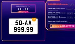 Hơn 1,2 triệu biển số của 34 tỉnh, thành chuẩn bị đấu giá