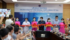 Lễ Khai trương Trung tâm tư vấn, khám chữa bệnh từ xa tại BV Nội tiết Trung ương. Ảnh: BVCC