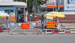 Bệnh viện quận Tân Phú phong tỏa vào ngày 28/5. Ảnh: HCDC