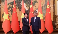Chủ tịch nước Lương Cường hội đàm với Tổng Bí thư, Chủ tịch nước Trung Quốc Tập Cận Bình