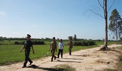 Bộ đội Biên phòng Long An tuần tra biên giới. 