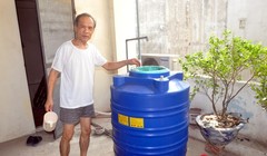 Bình lọc nước giếng khoan của gia đình ông Thành