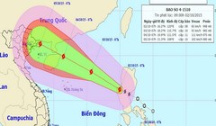 Dự báo đường đi của bão số 4, cập nhật lúc 9 giờ ngày 2.10 - Trung tâm Dự báo khí tượng thủy văn T.Ư