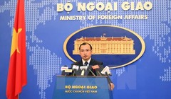 Người phát ngôn Bộ Ngoại giao Việt Nam Lê Hải Bình phát biểu. (Ảnh: Doãn Tấn/TTXVN)