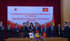 Hai bên ký công hàm cho vay chiều 15-1. Ảnh TG