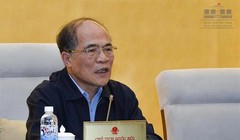 Chủ tịch Quốc hội Nguyễn Sinh Hùng phát biểu tại phiên họp thứ 45 (Ảnh: QH)