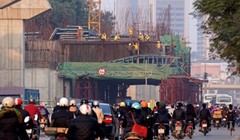 Đường sắt Cát Linh - Hà Đông đang gấp rút thi công các nhà ga (ảnh: Hữu Nghị)