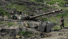 Binh sỹ làm nhiệm vụ tại khu vực Nagorny Karabakh. (Nguồn: AFP/TTXVN)