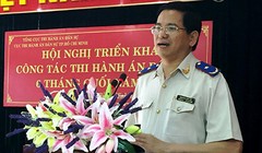 Ông Nguyễn Văn Lực (Phó Tổng cục trưởng Tổng cục THA dân sự) phát biểu tại hội nghị. Ảnh: T.TÙNG