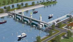 Phối cảnh hệ thống cống Cây Khô, cũng là nơi xây dựng nhà quản lý trung tâm cho toàn dự án ẢNH: TRUNG NAM GROUP CUNG CẤP