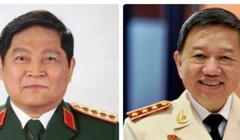 Đại tướng Ngô Xuân Lịch (trái) và Thượng tướng Tô Lâm.