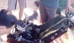 Sáng nay (26/6), chiếc ghế ngồi này đã được đưa về huyện bàn giao cho cấp có thẩm quyền xác minh rõ có phải là của máy bay Su-30MK2 (Ảnh người dân cung cấp)