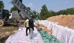 ực lượng chức năng tiến hành tiêu hủy hải sản không đảm bảo chất lượng an toàn thực phẩm. (Ảnh V.D - Dân trí)