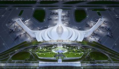 Phương án hoa sen cách điệu được chọn làm phương án thiết kế kiến trúc sân bay Long Thành. Ảnh: ACV