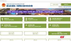 Giao diện Cổng dịch vụ công trực tuyến Bộ LĐTBXH. Ảnh: VietTimes