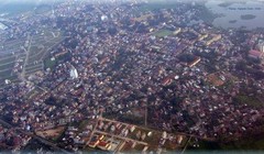 Thành phố Phúc Yên nhìn từ máy bay. Ảnh: VGP