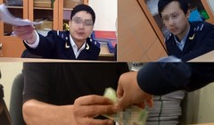 Những cảnh đưa - nhận chớp nhoáng của nhân viên "chạy lệnh" và các cán bộ hải quan.