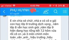 Một ảnh từ đoạn chat của nhóm phụ huynh