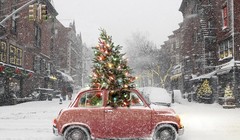 Các nhà sáng chế lấy cảm hứng thiết kế cây thông Giáng sinh mini này từ các cỗ xe tuần lộc. Nguồn: imotobank