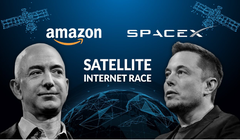 SpaceX vs Amazon: Cuộc chiến giành quyền thống trị Internet trong không gian (Ảnh: Gizmochina)