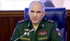 Thượng tướng Sergey Rudskoy, Cục trưởng Cục tác chiến của Bộ Tổng tham mưu Các lực lượng vũ trang Nga trong cuộc họp báo ngày 24/3 (Ảnh: Bộ Quốc phòng Nga) 