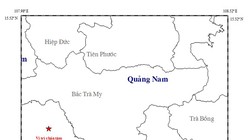 Vị trí tâm chấn trận động đất mạnh 3,9 độ richter vừa xảy ra trên địa bàn huyện Nam Trà My (Quảng Nam)