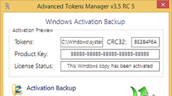 Advanced Tokens Manager cho phép người dùng sao lưu, phục hồi bản quyền Windows và Microsoft Office chỉ với vài thao tác đơn giản.