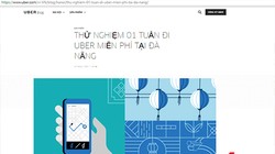 Thông tin trên các trang mạng về việc Uber triển khai ứng dụng kết nối hành khách tại Đà Nẵng