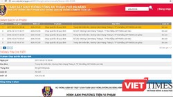 Ảnh chụp màn hình trên web tra cứu vừa được CA Đà Nẵng đưa vào hoạt động